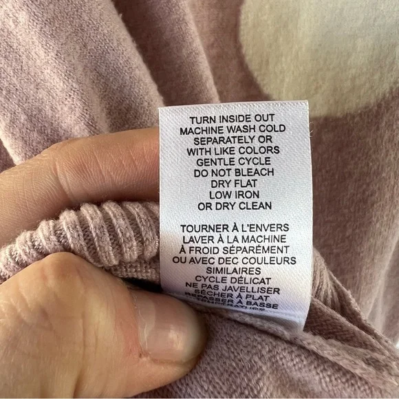 T TAHARI Long Sleeve Crewneck Pullover Sweater in Blush/Ivory Women's Sz Medium - Picture 6 of 6